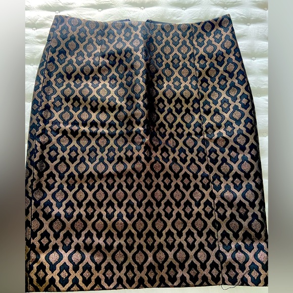Black and Gold Pencil Skirt - Picture 1 of 6